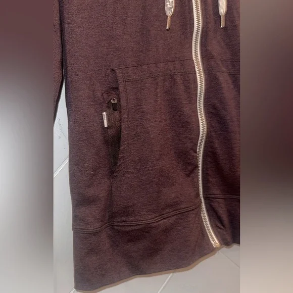 Vuori Purple Halo Performance Zip Front Hoodie Smoke Plum Heather Size XS - Picture 8 of 11